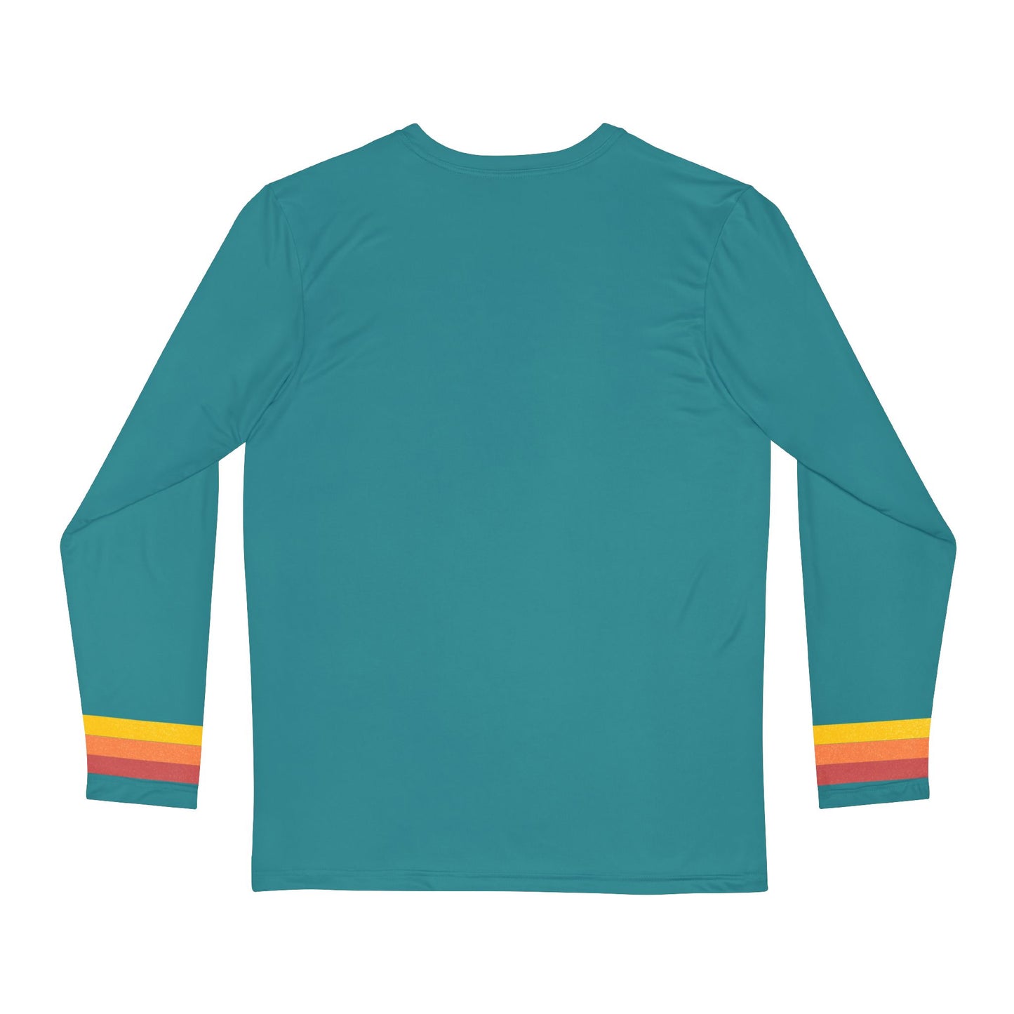 Crack of Dawn Long Sleeve Shirt — Bright Hiking Graphic with Sleeve Stripes