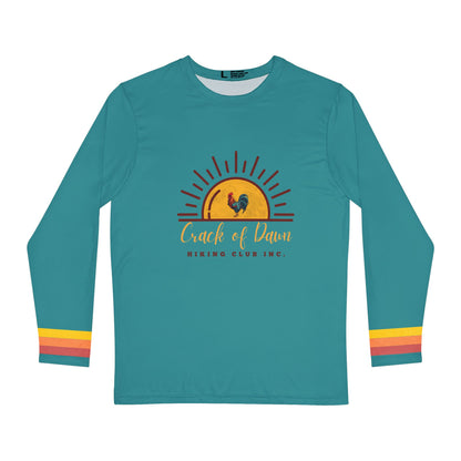 Crack of Dawn Long Sleeve Shirt — Bright Hiking Graphic with Sleeve Stripes