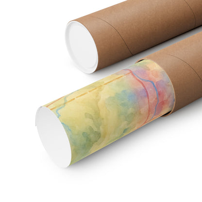Personalized Watercolor Trail Map Poster