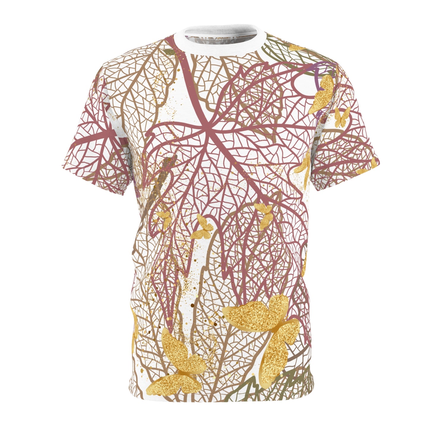 Leaves & Butterflies All Over Print Womens Tee