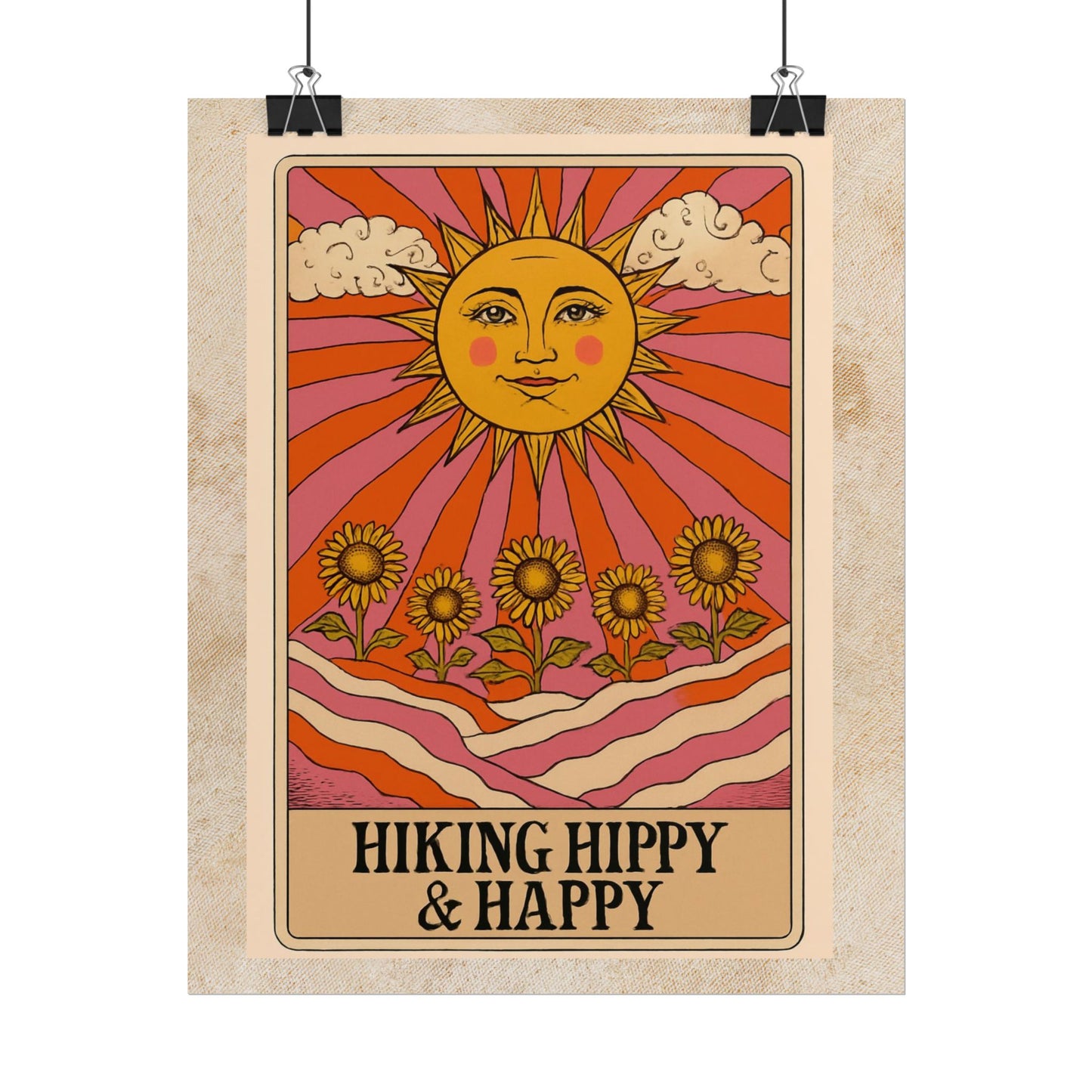 Hiking Hippy & Happy Poster