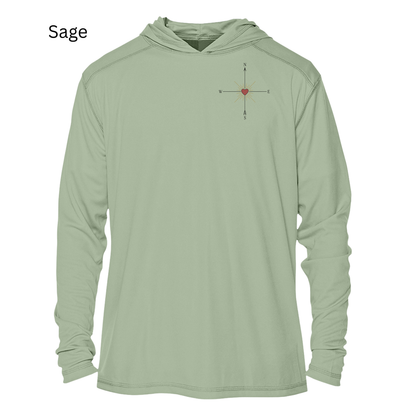 Follow Your Heart Compass UPF 50+ Sun Hoodie | Women’s Hiking Long Sleeve