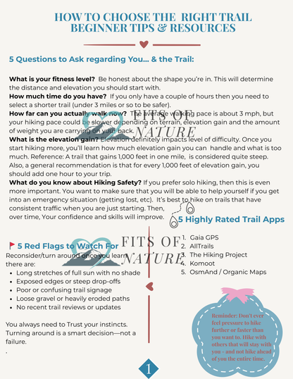 Hiking Printable Starter Kit