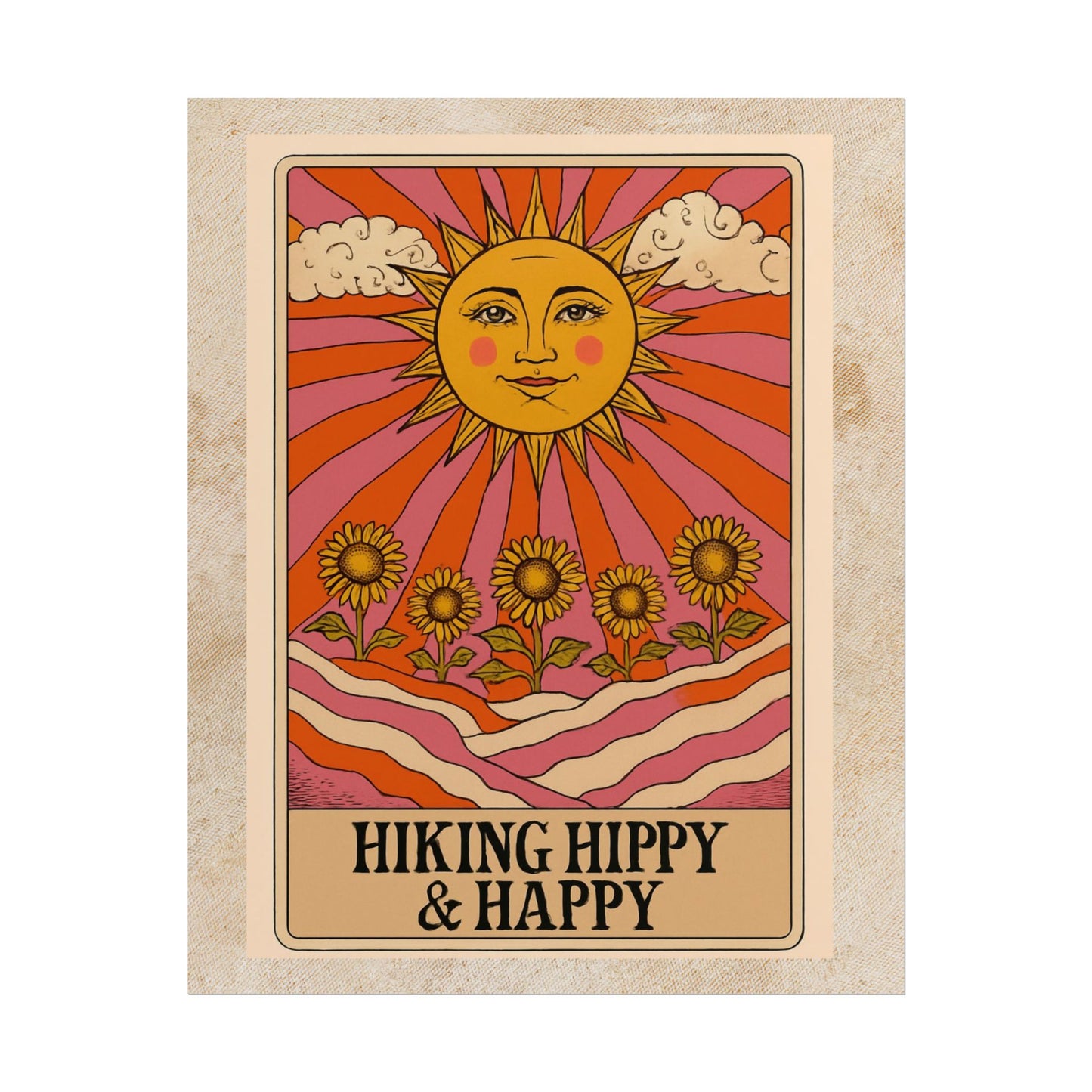 Hiking Hippy & Happy Poster