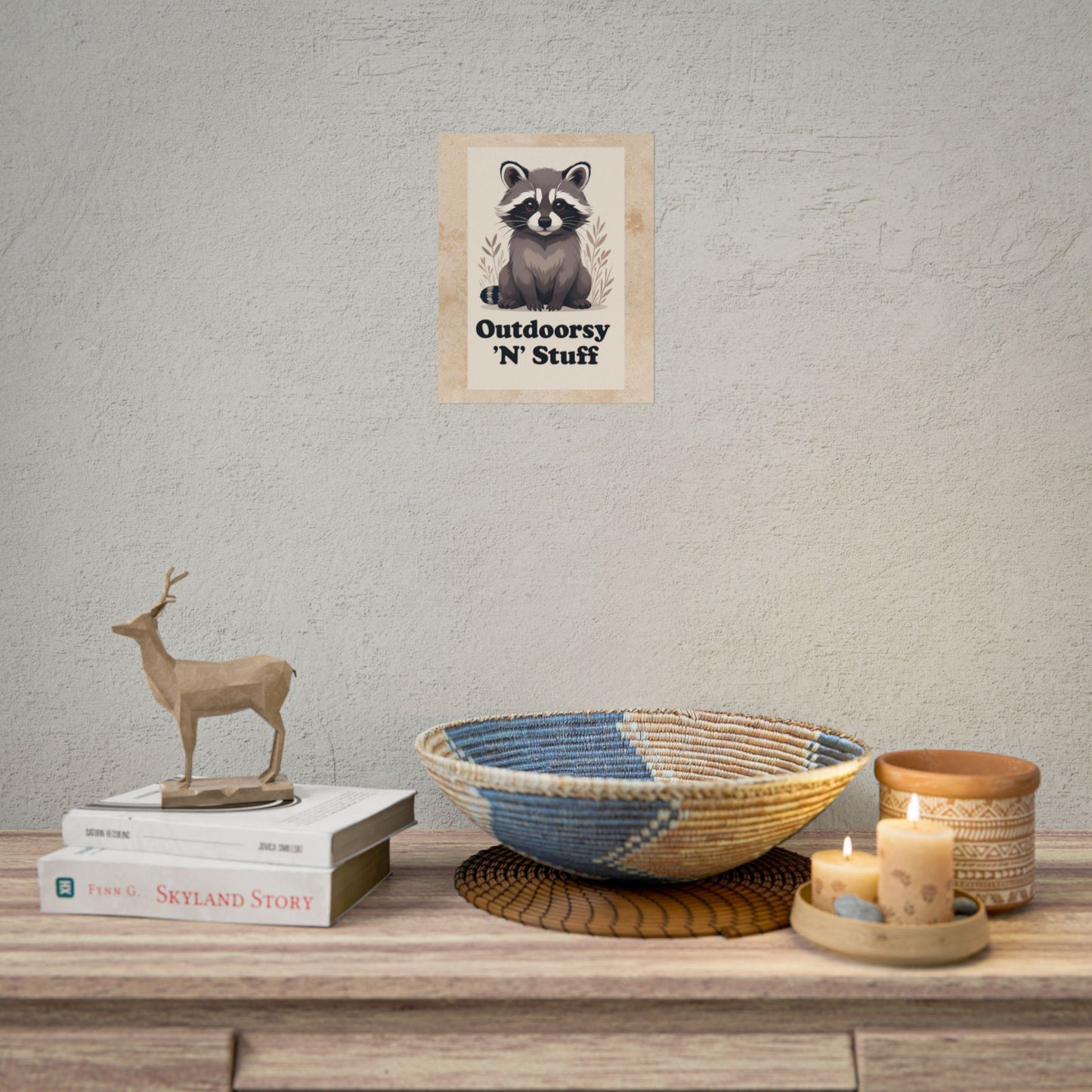 Outdoorsy ~N~ Stuff Racoon Poster