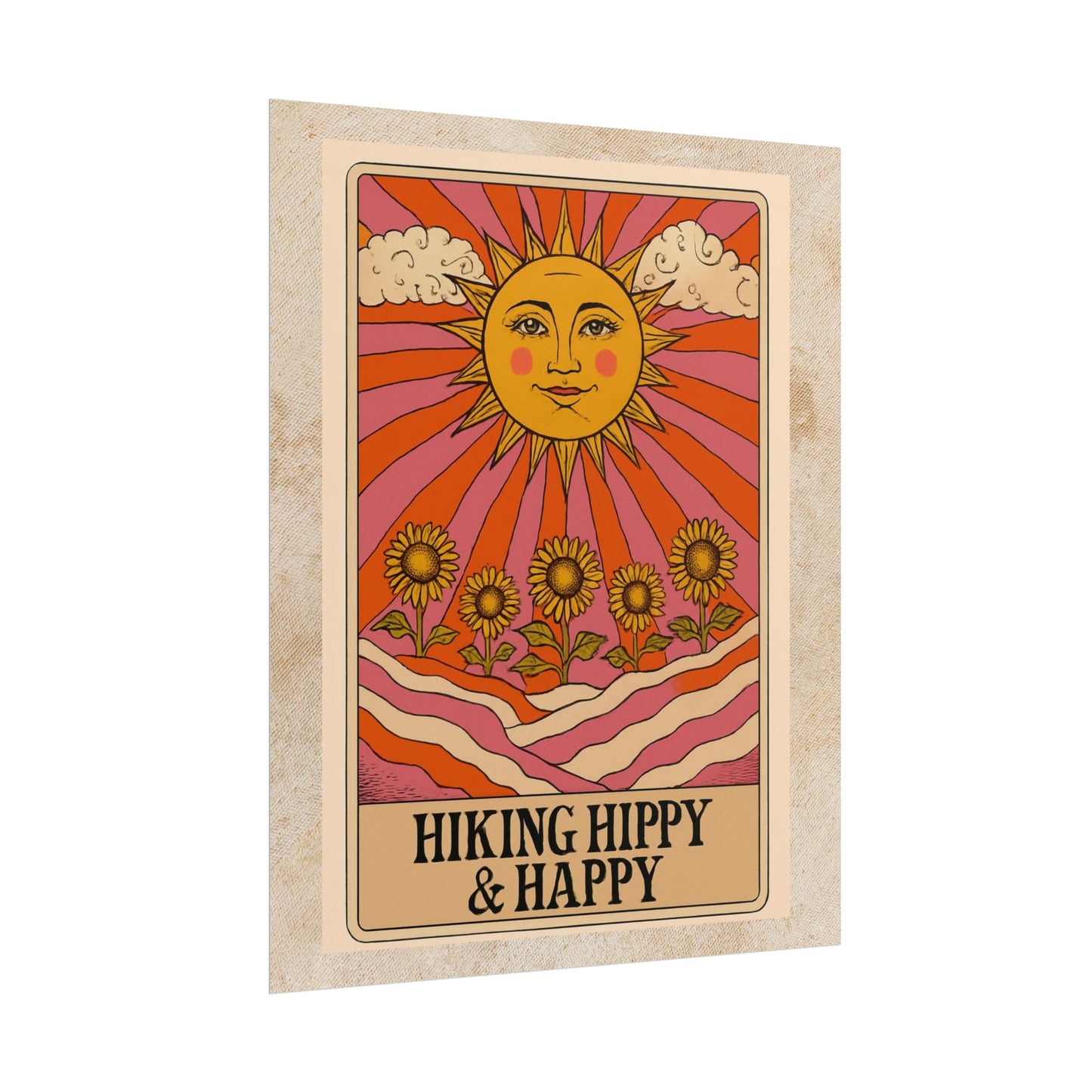 Hiking Hippy & Happy Poster