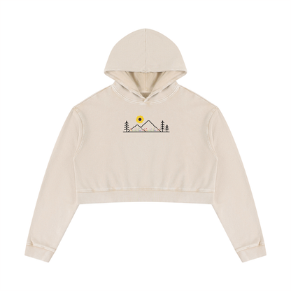 Trail Fit Essentials Vintage Wash Cropped Hoodie | Women's Heavyweight Cotton Pullover