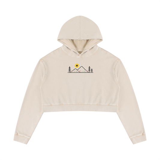 Trail Fit Essentials Vintage Wash Cropped Hoodie | Women's Heavyweight Cotton Pullover