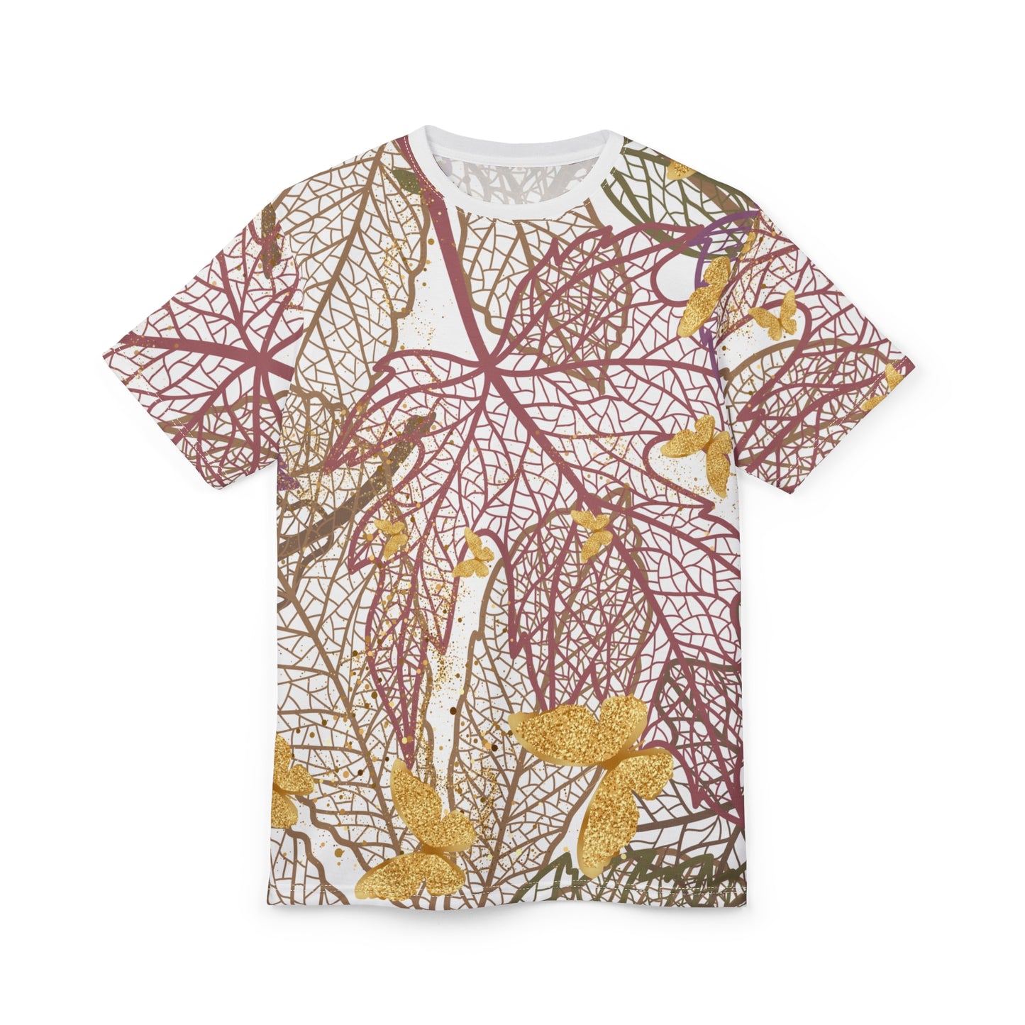 Leaves & Butterflies All Over Print Womens Tee