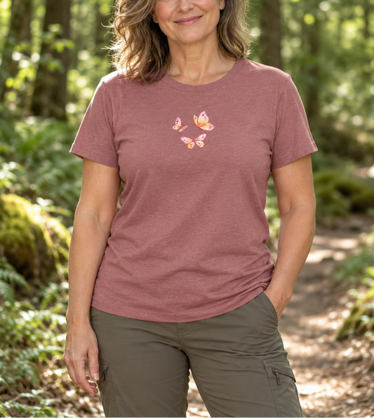 Butterfly Trio- Womens Organic Cotton T-Shirt