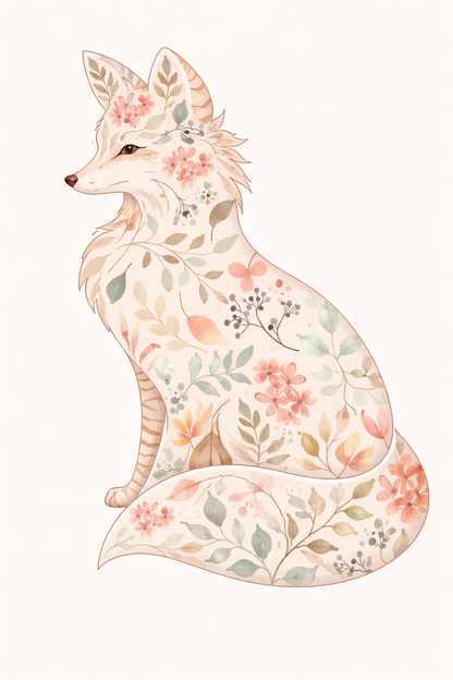Floral Fox T-Shirt for Women