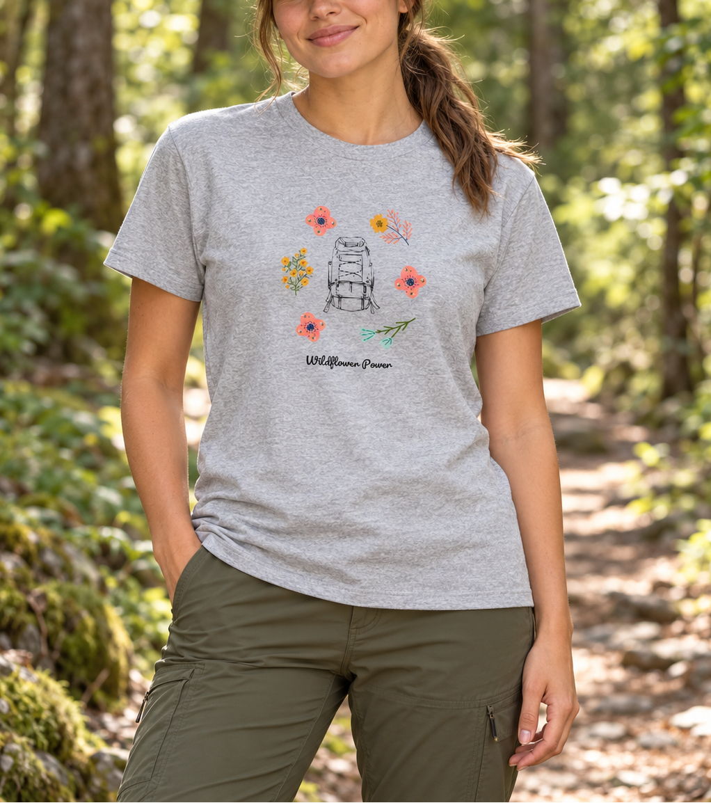 Wildflower Power Womens Organic Cotton T-Shirt