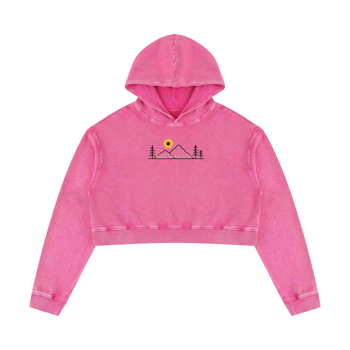 Trail Fit Essentials Vintage Wash Cropped Hoodie | Women's Heavyweight Cotton Pullover