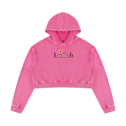 Trail Fit Essentials Vintage Wash Cropped Hoodie | Women's Heavyweight Cotton Pullover