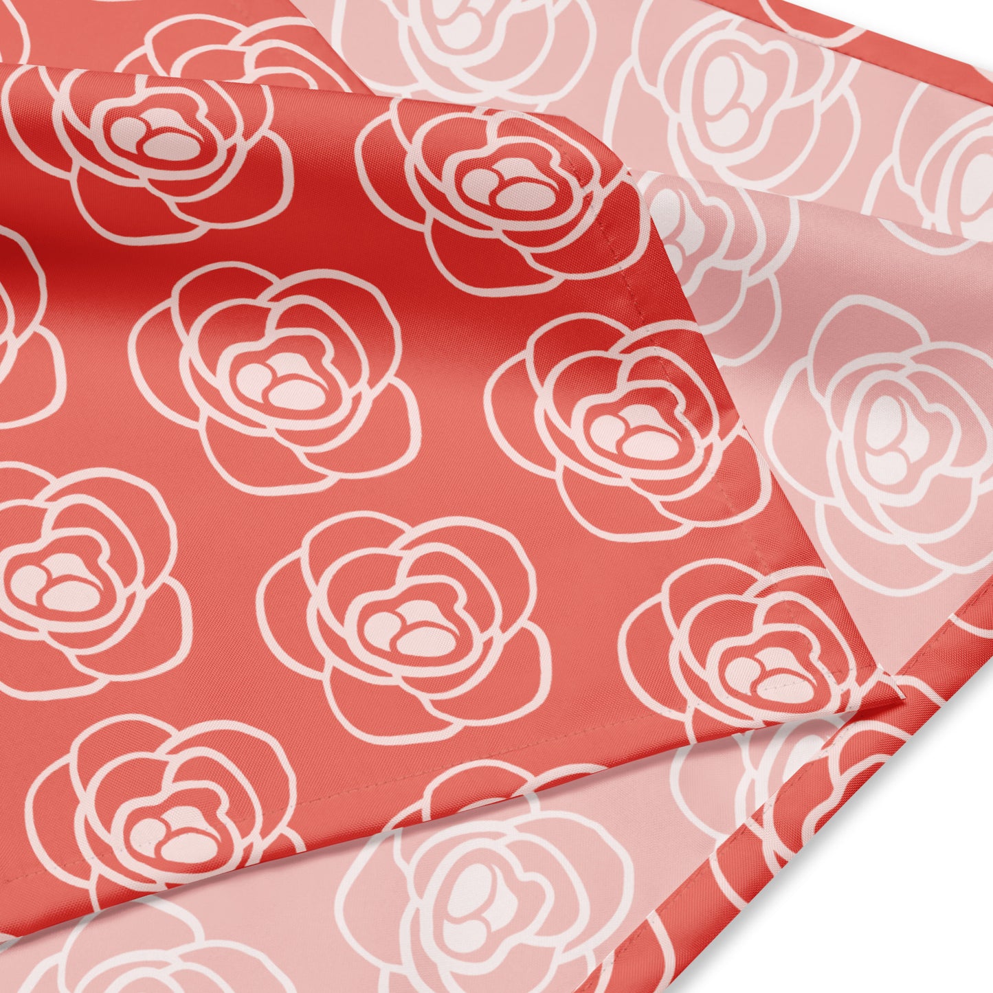 Red Floral Bandana | Bold Flower Print Neck Scarf