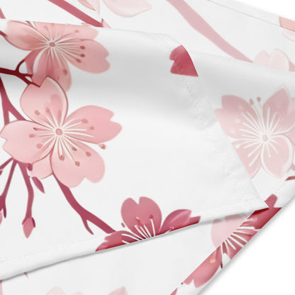 Cherry Blossom Bandana | Lightweight Floral Neck Scarf
