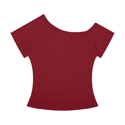 Trail Fit Essential Off-the-Shoulder Tee | Women's Ribbed Everyday Top