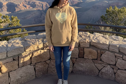 Custom Map Heart Latte Colored Hoodie