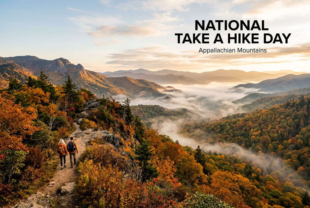 National Take A Hike Day Banner