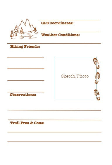 Hiking Planner, Log Book, & Journal