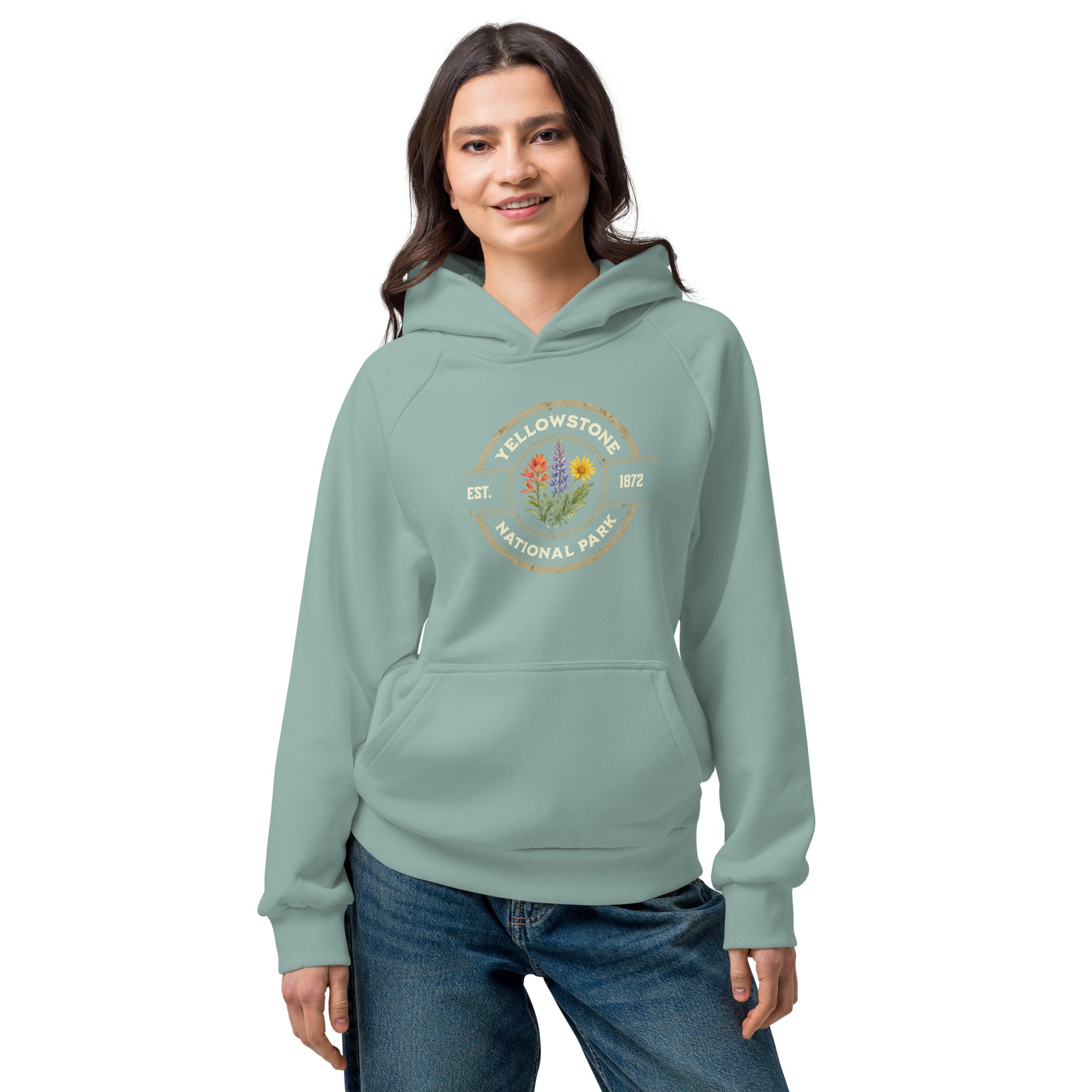 Yellowstone National Park Wildflower Hoodie – Vintage Nature Graphic Pullover Sweatshirt Secondary image